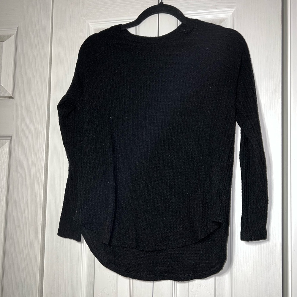 american eagle oversized black waffle sweater
